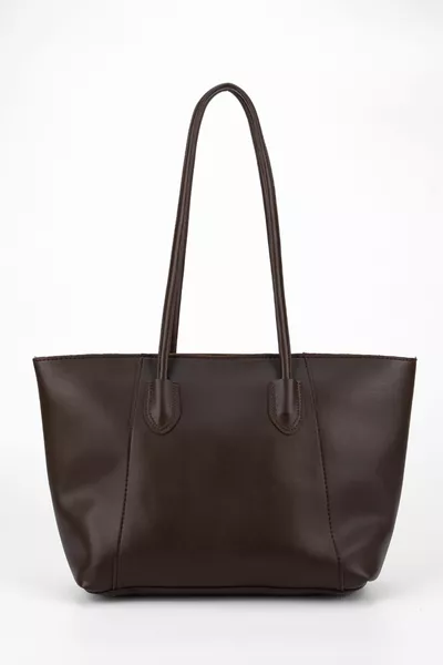 Sac à bandoulière en cuir synthétique Elena Marron foncé