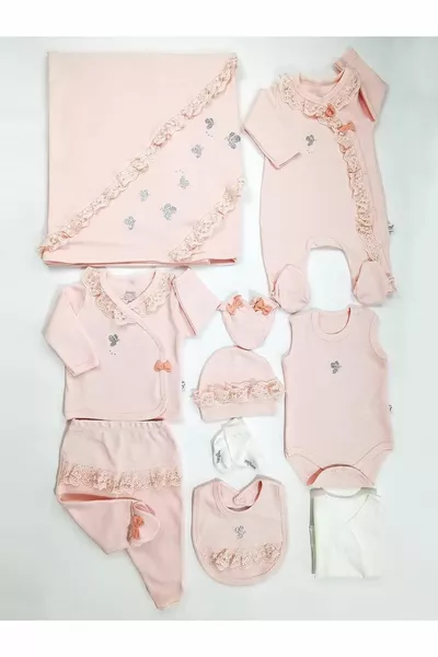 Baby Meisje Zalm Lace Butterfly st Ziekenhuis Exit Laurier Zeepset