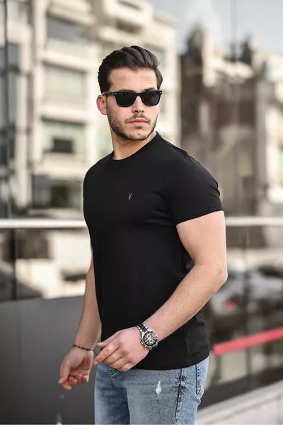 الرجال  ٪ القطن تنفس طاقم الرقبة القياسية صالح عادي صالح تي شيرت