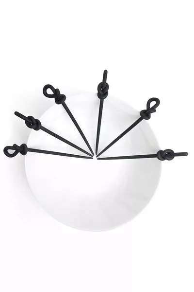 مقبض مشبك نسائي 6 قطع أسود نسائي كعكة عصا