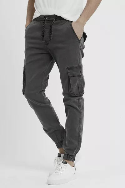 Pantaloni cargo da uomo Denim Gamba elasticizzata