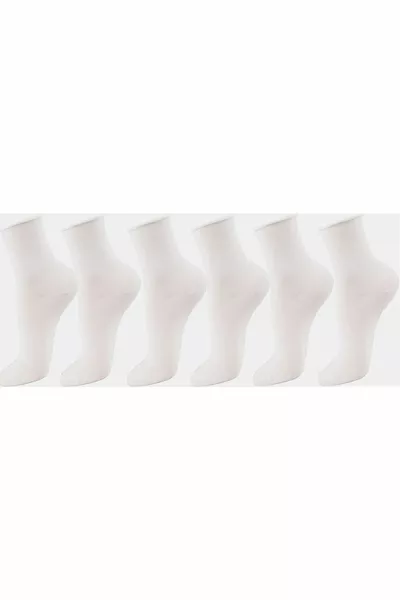 B&d 6'çift Lastiksiz Roll-top Beyazkadın Soket Çorap