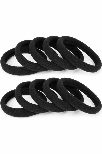 مشبك شعر نسائي أسود  قطعة متوسطة الحجم مشبك مطاطي مرن للمناشف