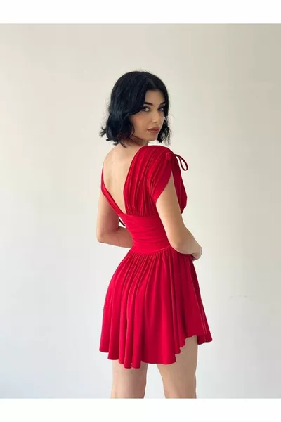 فستان برلين بأكمام ربطة عنق