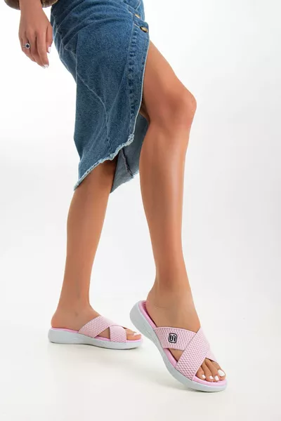 Pantofole sportive elasticizzate flessibili casual da donna  Rosa