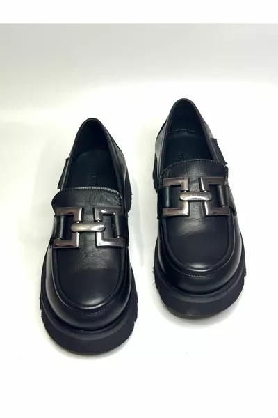 Scarpe mocassino con suola Eva con fibbia media in vera pelle