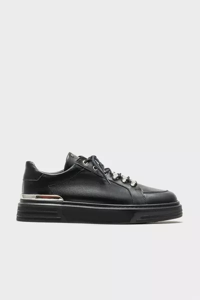 Sneakers da uomo in pelle nera