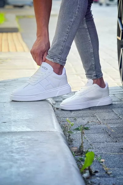  أبيض إيفا وايت سول خفيف الوزن للرجال أحذية رياضية كاجوال