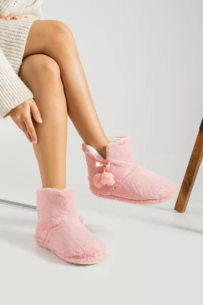 أحذية منزلية باندوف للسيدات أحذية منزلية شينشيلا وردي فاتح