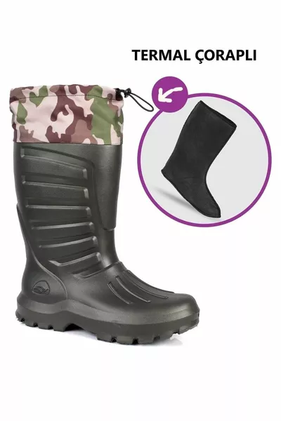 Kaki Kleur Gedetailleerde Hunter Boots voor heren