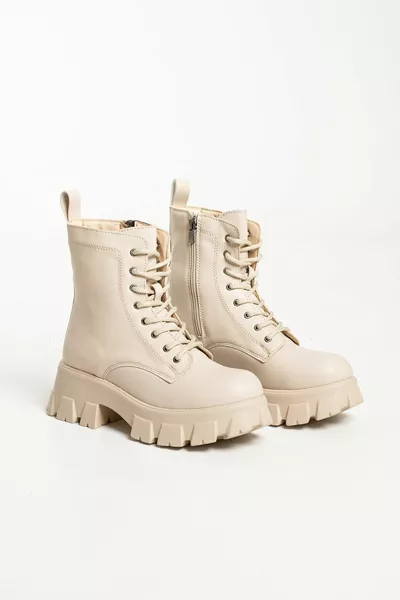 Women's Boots Beige Color Lightweight Sole (SOLE 6 CM)