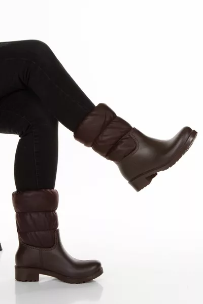 القهوة مرنة العجل غير اختيار للماء مريحة أحذية الثلج المطر البالية