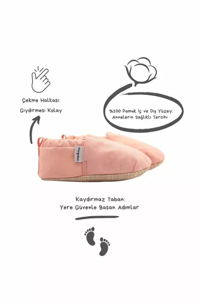 Stivaletti per bambini in cotone rosa antiscivolo primo passo