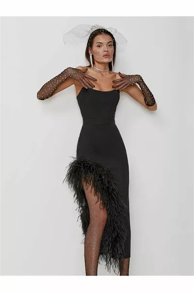 Черные длинные свадебные перчатки из тюля - для свадеб, свадеб и особых мероприятий