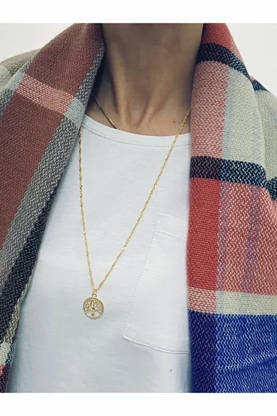 Women's Gold Long Chain Tree of Life Necklace