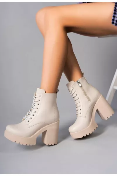 Tractor Sole Beige Stiefel mit Absatz