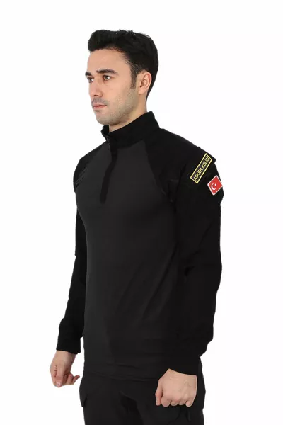 Men's Black Combat Operation Tactical T Shirt