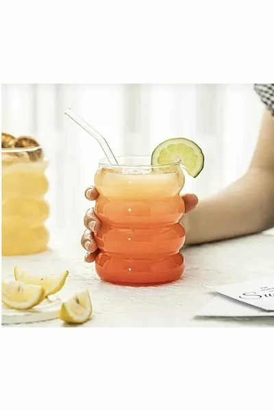 Heat Resistant Borosilicate Glass Strip Shaped Cup | Coffee and Presentation Cup - Shot- 1 Piece