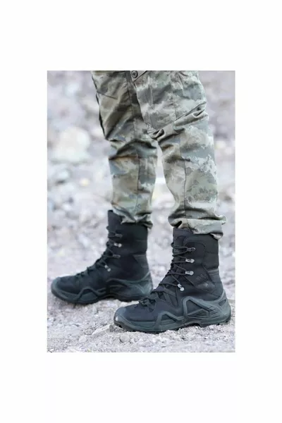 ns Мужские черные кожаные ботинки на шнуровке Военные ботинки Обувь