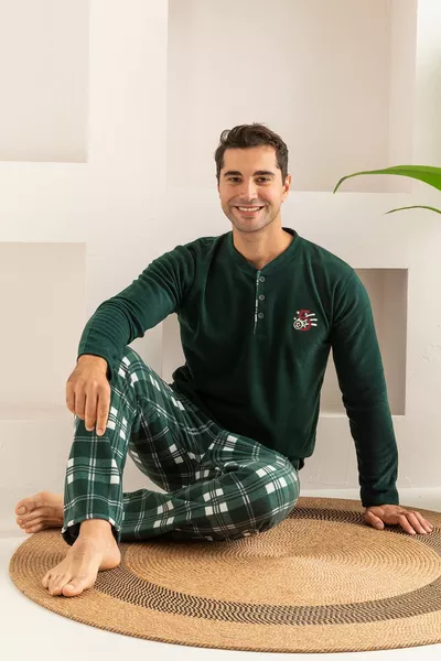 Hiver Chaud Homme Pyjama Pyjama Polaire