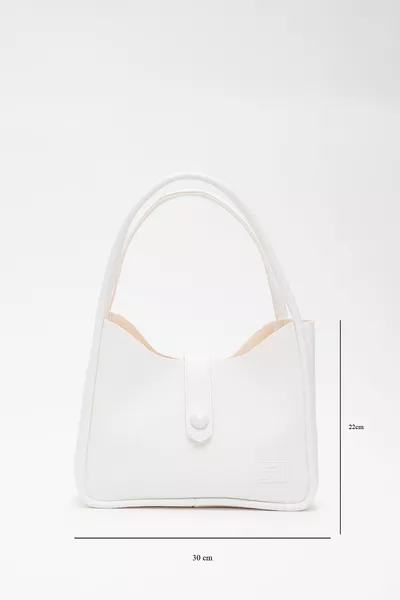 أبيض  الجلود زر مفصلة المفاجئة حقيبة ماكياج مع الأكمام وحقيبة الكتف E:  U:  G: 