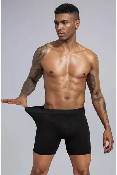 Мъжки Еластичен Плат Черен Боксер Памук Не-Потна Не Сгъваема Дълга дължина на краката