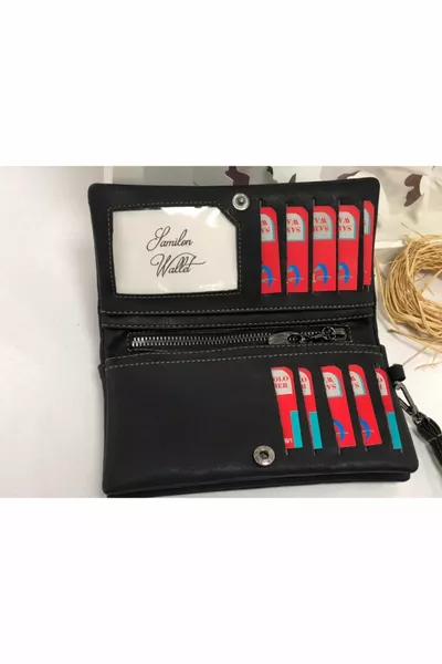 Черный кошелек с отделением для телефона и сумочка