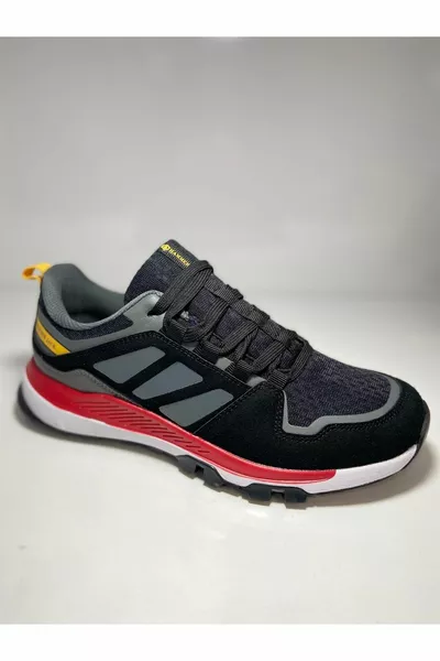 Мъжки черно-червени обувки за ходене