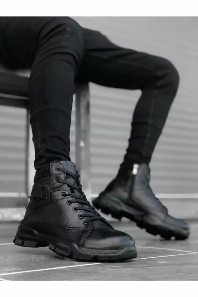 أحذية مريحة جدا للماء مع سحابات مع الفراء داخل الجلد