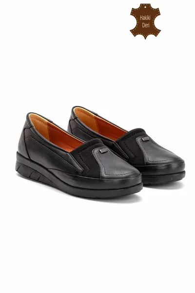 المرأة من الداخل إلى الخارج جلد طبيعي العظام أحذية الأم المرنة