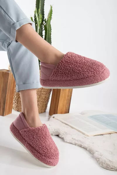 Ткань ягненка шерстяная бесшумная подошва Эластичная женская домашняя обувь Домашние сапоги Пандуф