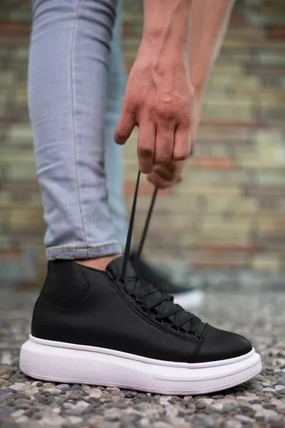 Zwart-witte herenlaarzen 