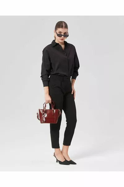 بورجوندي براءات الاختراع والجلد لامعة المرأة الكتف والصليب، والأشرطة قابل للتعديل