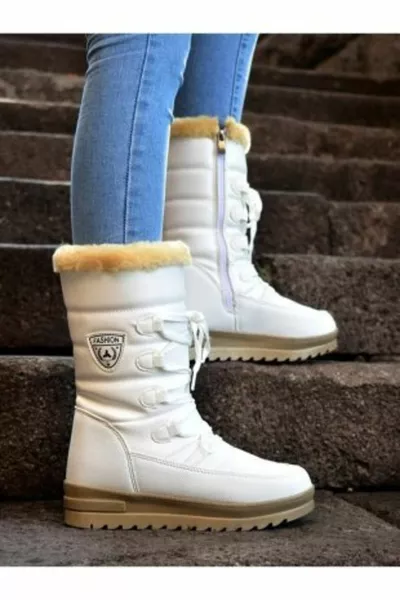 Women's White Snow Boots Thermal Wool