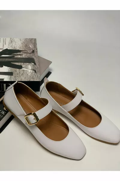 من الداخل والخارج حزام جلدي طبيعي مشبك ذهبي مفصل مربع اصبع القدم المرأة الباليه الشقق عارضة