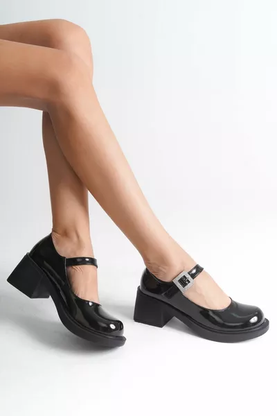 Chaussures Mary Jane pour femmes avec boucle en pierre