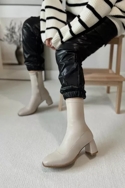 Harmony Stretch Caviglia Tacchi di media lunghezza Punta smussata con cerniera Stivaletto da donna