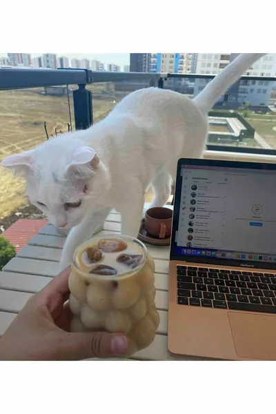 Water Cup, Shaped Glass, Simple Juice Coffee Cup, Milk Breakfast Cup, Beads, Dessert Cup