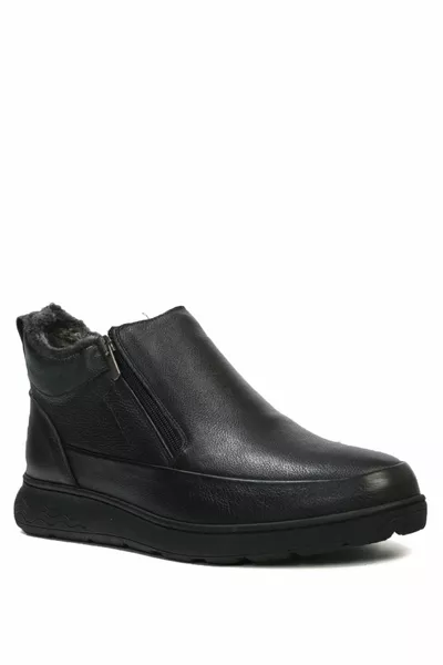 Coronel Bottes d’extérieur en cuir véritable noir pour hommes