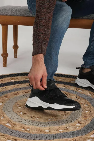 Vera Pelle  Pitone Stampa Eva Sole Velcro Nero Sneakers 