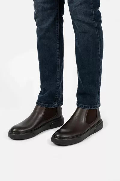 Genuine Leather Brown Ultra Comfortable and Lightweight Chelsea Men's Boots 