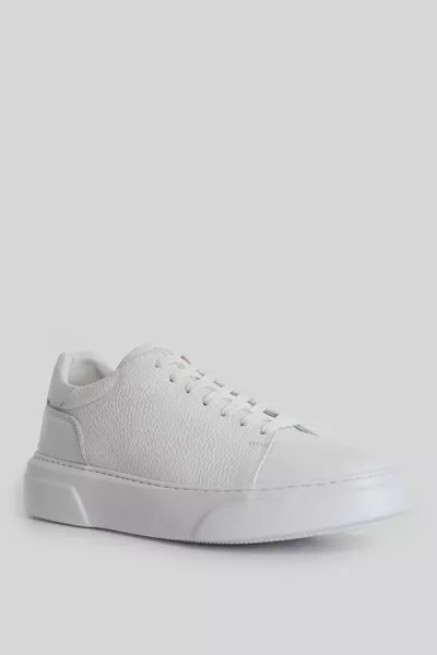 Tommy Chaussures Sneaker Homme en cuir Blanc