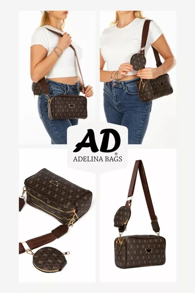 Women's Patterned Shoulder Bag Wallet Detailed