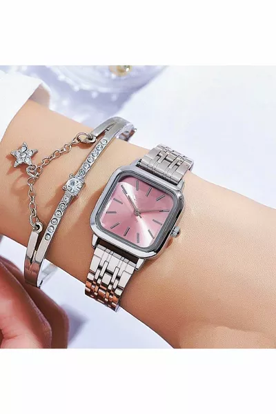 Elegant - Минималистичен квадратен ретро дамски ръчен часовник