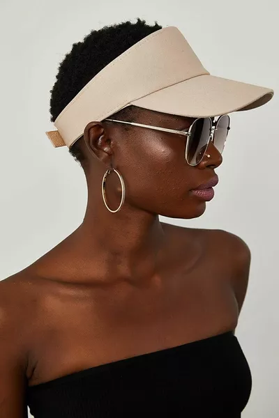 Unisex Uv Protective Visor Cap Visor Tennis Hat Beige