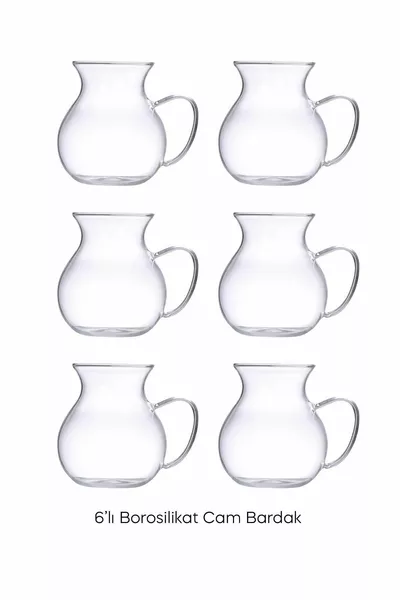 Keyfi Ala Borosilicate 6 Pcs Tea Glass