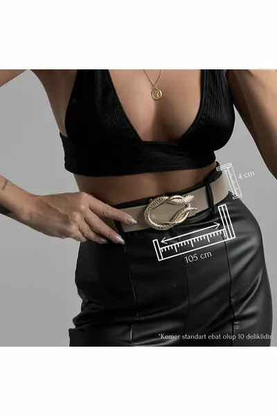 Women's Pants Belt With Snake Buckle, Jacket Belt, Dress Belt, Shirt Belt