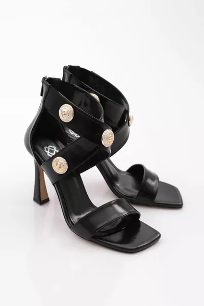  Scarpe da sera con tacco ricamato in metallo da donna