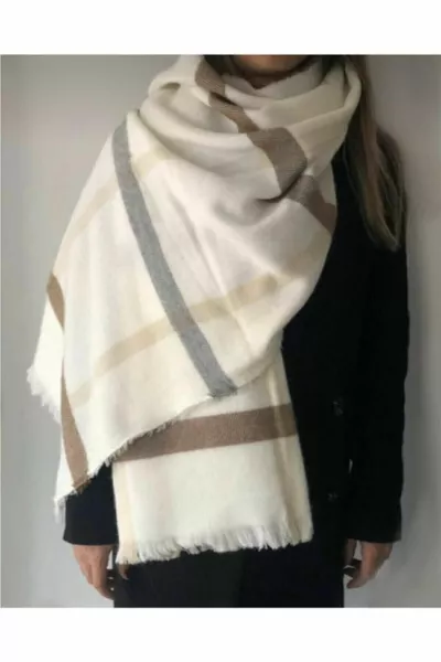 شال ووشاح مخطط بالكريم