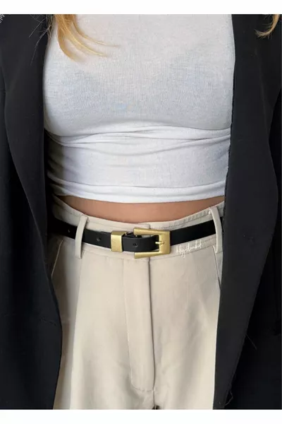 ساندرو انخفض حزام مشبك الذهب (مشبك منقوش.)